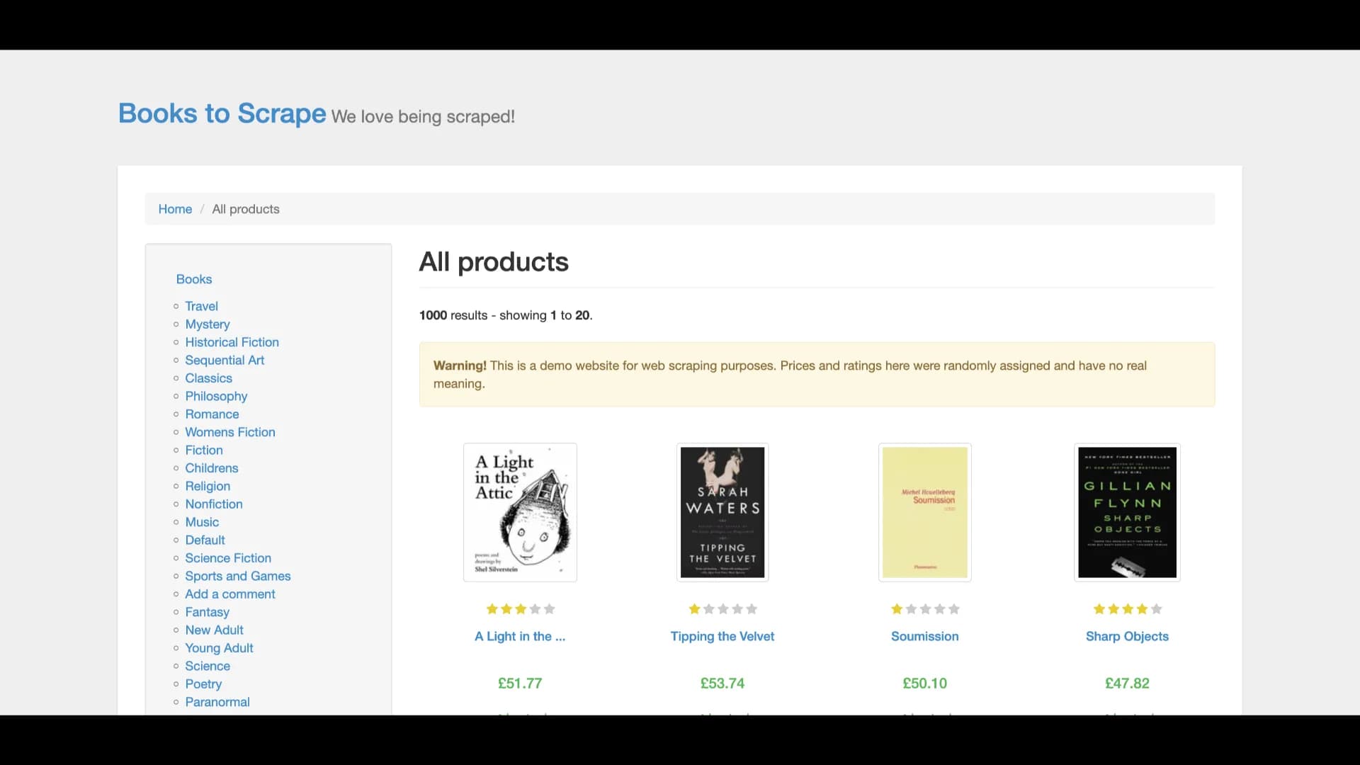 Aperçu de Books Scraping ETL