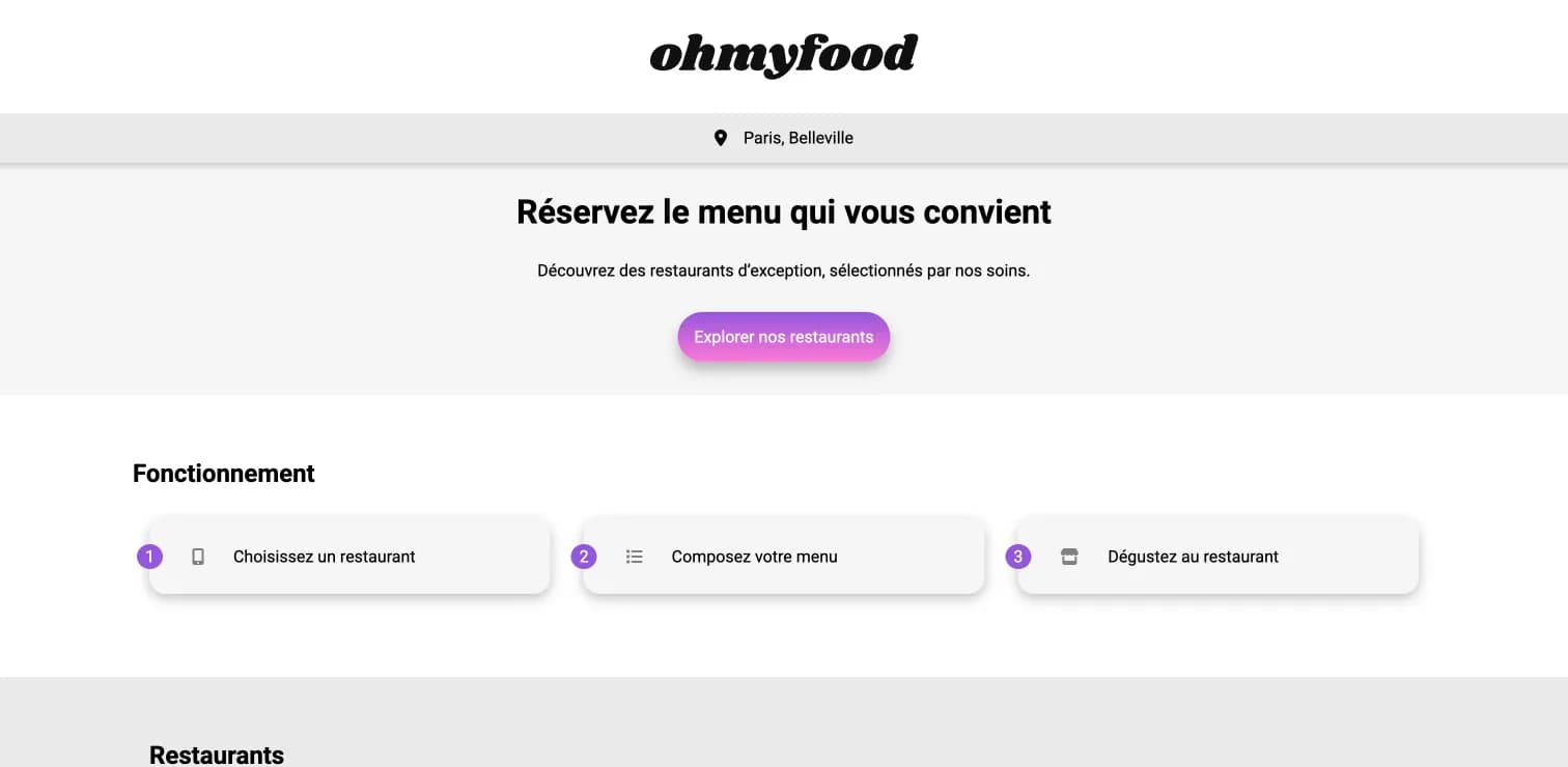 Aperçu de OhMyFood-html_css