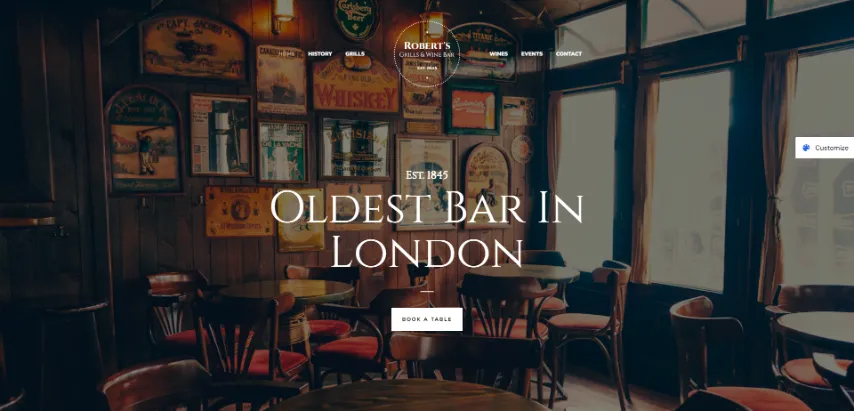 Le plus ancien bar du thÃ¨me WordPress de Londres.